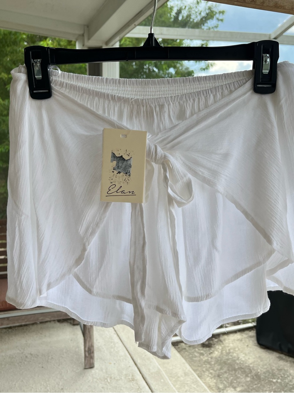 GAUZY TIE FRONT SHORTS BY ELAN